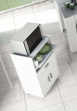 Hayden White and Grey Kitchen Utility Trolley With Wheels- 0L9910A