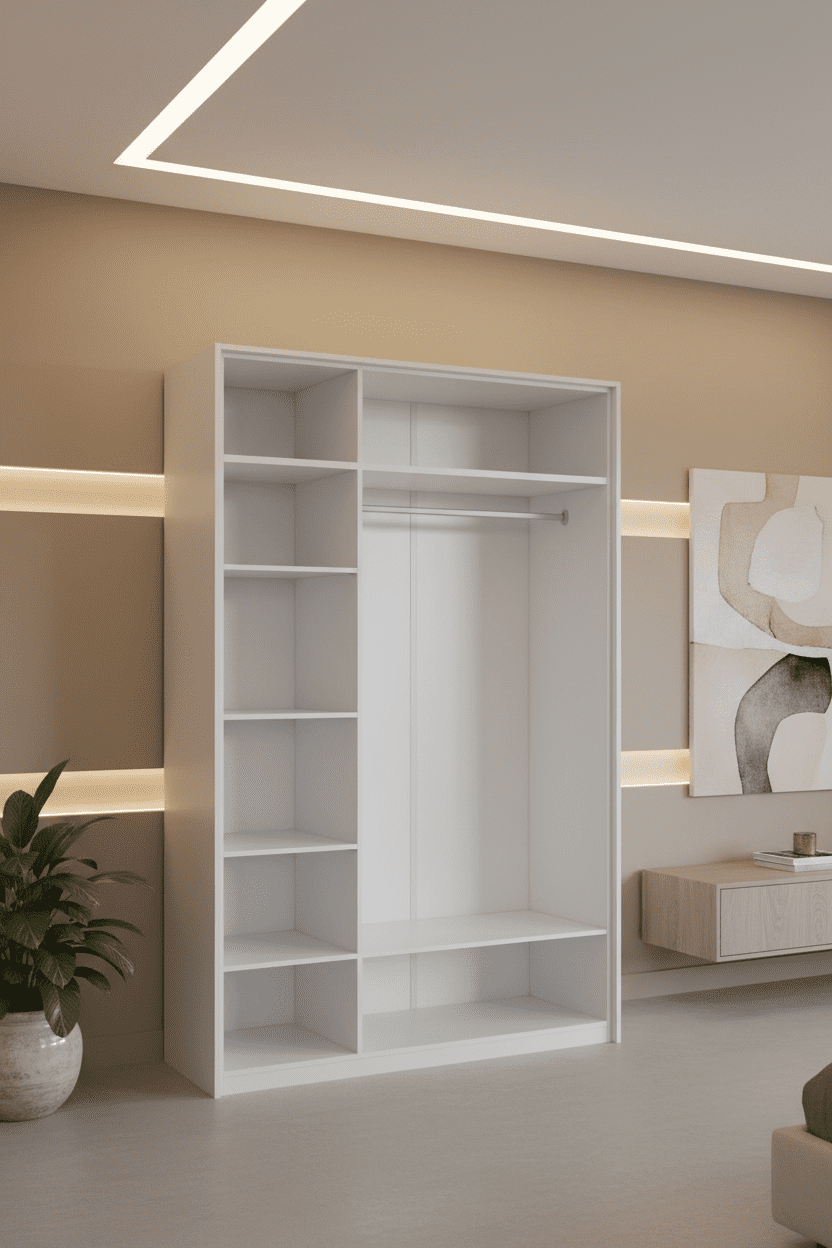 Guerlain 3 Door White High Gloss Mirrored Wardrobe P4RXPL03