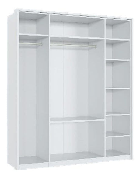 Guerlain 4 Door 2 Drawer White High Gloss Mirrored Wardrobe P4RXIF74