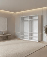 Guerlain 4 Door White High Gloss Mirrored Wardrobe P4RXPL04