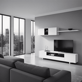 Megara White Gloss TV Cabinet With Wall Unit- 0Z6682BO