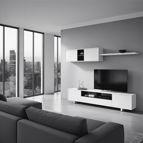 Megara White Gloss TV Cabinet With Wall Unit- 0Z6682BO