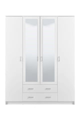 Bonne 4 Door 2 Drawer Wardrobe in White