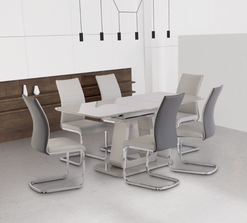 Kalaghaer 140cm Extendable Dining Table Light Grey
