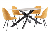 Kamella 160cm wide Dining Table Kass Gold with Black Legs