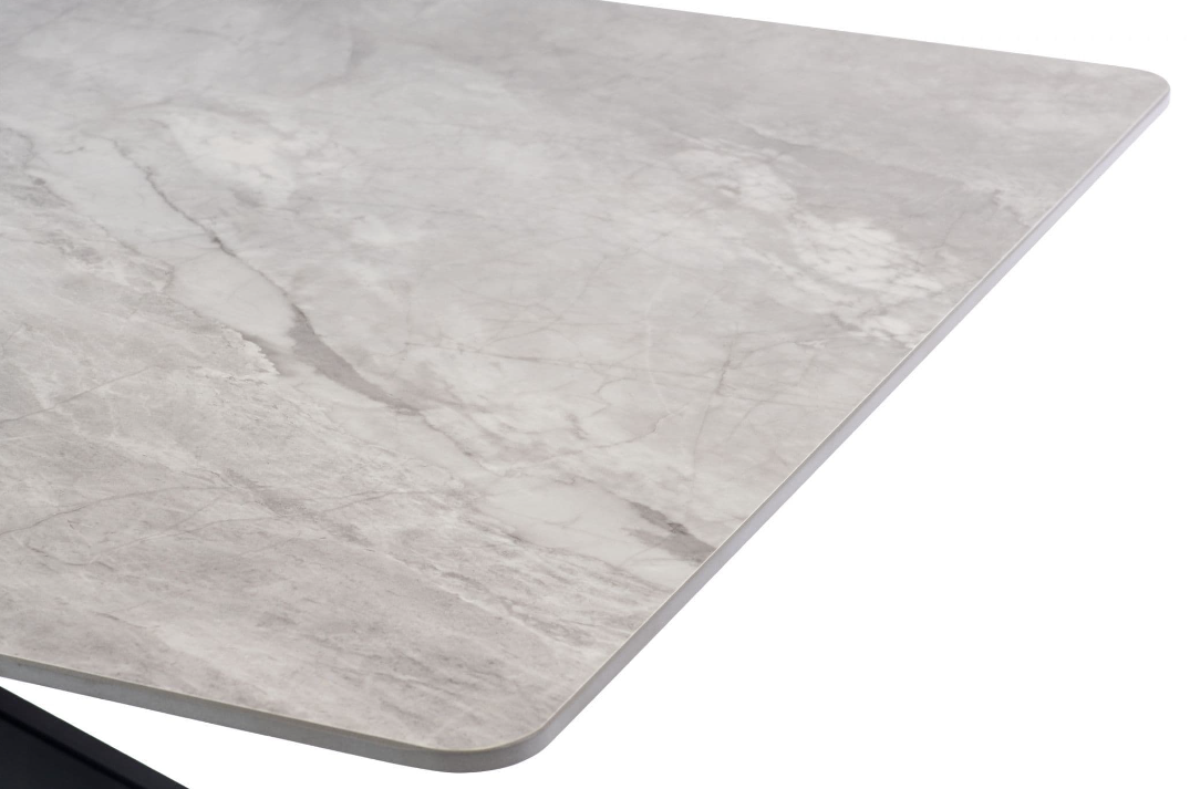 Kamella 160cm wide Dining Table Rebecca Grey with Black Legs