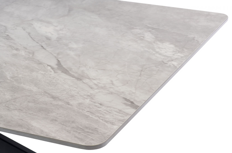 Kamella 160cm wide Dining Table Rebecca Grey with Black Legs