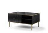 Camelienne Slatted Black And Gold Elegant Storage Coffee Table 3150rz