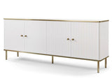 Camelienne White And Gold Large Wide 4 Door Elegant Sideboard 3143RZ