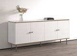Camelienne White And Gold Large Wide 4 Door Elegant Sideboard 3143RZ