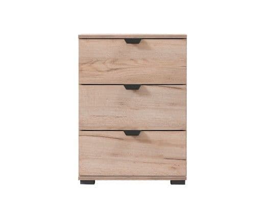Nancy Oak Effect 3 Drawer Bedside Table - 11008315
