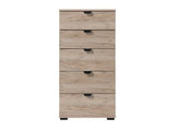 Nancy Oak Effect 5 Drawer Narrow Chest - 11008309