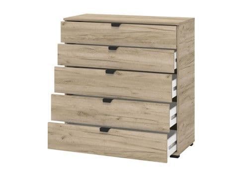 Nancy Oak Effect Wide 6 Drawer Chest - 11008295