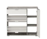 Cantera Grey and White Large Shoe Cabinet With Drawer- 11008516