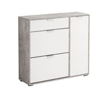 Cantera Grey and White Large Shoe Cabinet With Drawer- 11008516