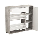 Cantera Grey and White Large Shoe Cabinet With Drawer- 11008516