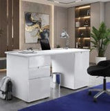 Serene Large White Gloss Computer Desk Office Workstation S15 2617RZ