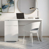 Serene Small White Gloss Computer Desk Office Workstation S14