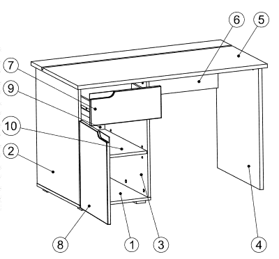 Serene Small White Gloss Computer Desk Office Workstation S14
