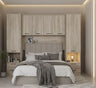 Miracle Sonoma Oak Effect Overbed Unit with Double or Kingsize Bed Bedroom Furniture SET - 3152/MIA