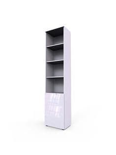 Serene Tall Bookcase with White Gloss Door Storage shelves S12