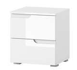 Serene White Gloss 2 Drawer Bedside Table S32