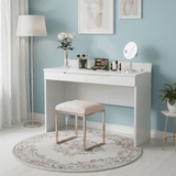 Serene White Gloss Slim Dressing Table Desk With Drawers S31 2712RZ