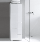 Cellini White Gloss Slim Tallboy Storage Unit - S11