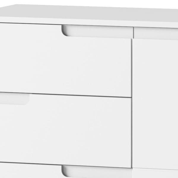 Serene White Gloss Wide Chest of Drawers S4