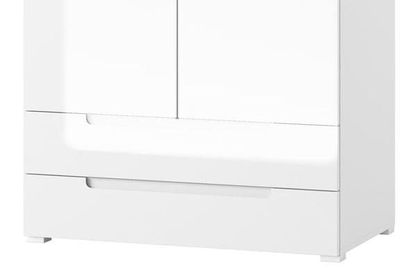 Serene White High Gloss 2 Door 2 Drawer Wardrobe S28