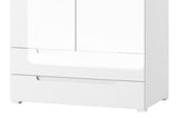 Serene White High Gloss 2 Door 2 Drawer Wardrobe S28