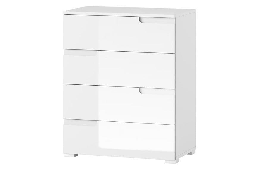 Serene White High Gloss Narrow Chest of Drawers S2