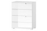 Serene White High Gloss Narrow Chest of Drawers S2