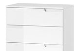 Serene White High Gloss Narrow Chest of Drawers S2