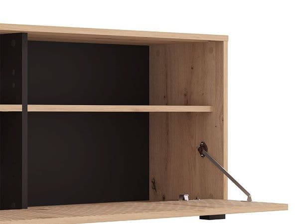 Heraklion Artisan Oak Effect Slatted TV Entertainment Unit - 11013496