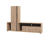 Heraklion Artisan Oak Effect Slatted TV Entertainment Unit - 11013496