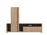 Heraklion Artisan Oak Effect Slatted TV Entertainment Unit - 11013496