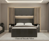 Miracle Grey and Slat Effect Overbed Unit with Double or Kingsize Bed Bedroom Furniture SET - 3195/ANDREA