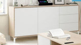 Palmer  White And Oak Effect 2 Door 3 Drawer Sideboard -016623F