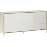 Palmer  White And Oak Effect 2 Door 3 Drawer Sideboard -016623F