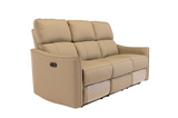 Claudio Taupe Leather Electric 3 Seater Recliner Sofa