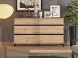 Bellington Industrial Oak Effect 6 Drawer Wide 157cm Chest of Drawers - 11014257