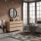 Bellington Industrial Oak Effect 6 Drawer Wide 157cm Chest of Drawers - 11014257