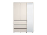 Bellington Matte Cashmere 3 Door 3 Drawer Mirrored Wardrobe - 11014290