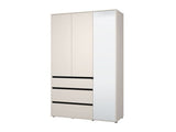 Bellington Matte Cashmere 3 Door 3 Drawer Mirrored Wardrobe - 11014290