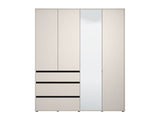 Bellington Matte Cashmere 4 Door 3 Drawer Mirrored Wardrobe - 11014287