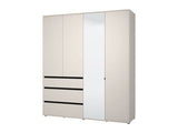 Bellington Matte Cashmere 4 Door 3 Drawer Mirrored Wardrobe - 11014287