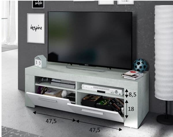 Kuno White and Grey TV Cabinet Entertainment Unit -016621L