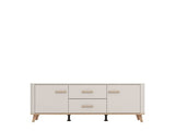 Darvaux Cashmere And Oak Effect 2 Door 154cm TV Cabinet Unit - 11014453