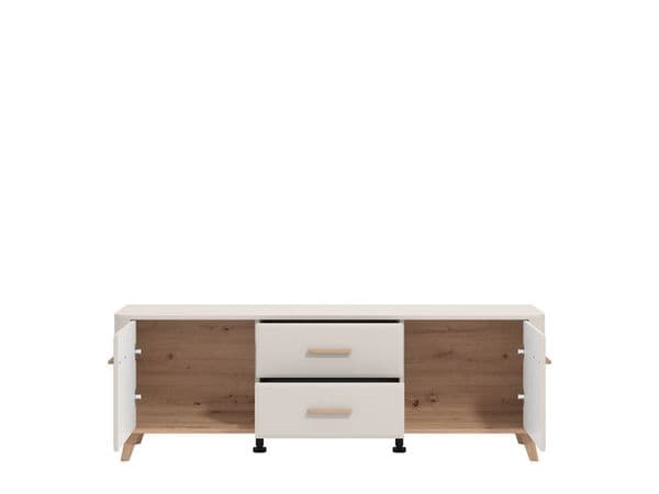 Darvaux Cashmere And Oak Effect 2 Door 154cm TV Cabinet Unit - 11014453